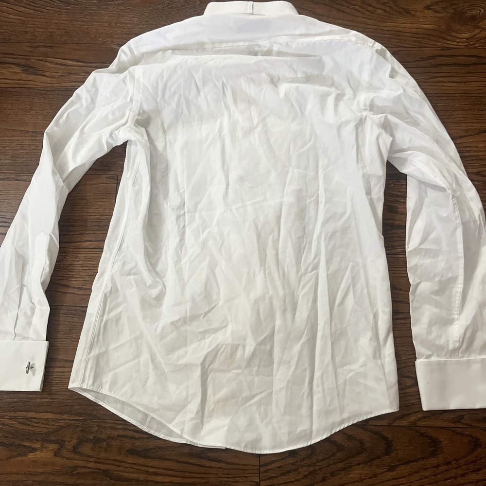 NEW JF J Ferrar Men's Size S 14" 32-33 Slim Fit White Tuxedo Shirt French Cuffs - Picture 6 of 8